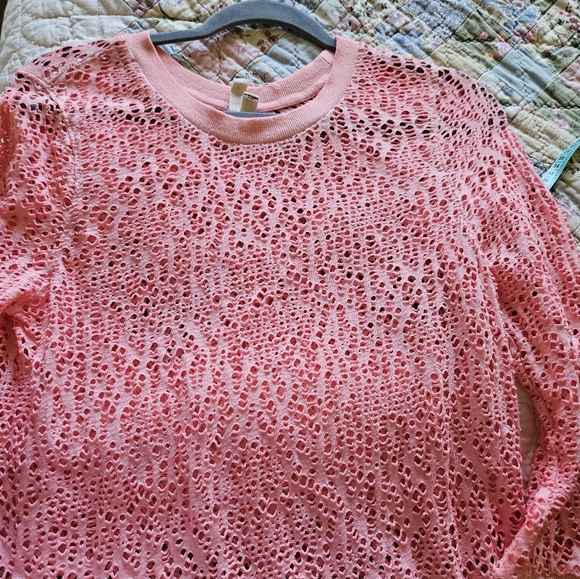 FREE PEOPLE We The Free Pink Cutout Top Large - Picture 4 of 4